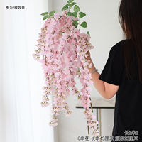 Simulated Acacia, giant wisteria, long branches, strings of artificial flowers, silk flowers, hanging flower vines, photo shoots, vines, wedding decoration flowers thumbnail 5