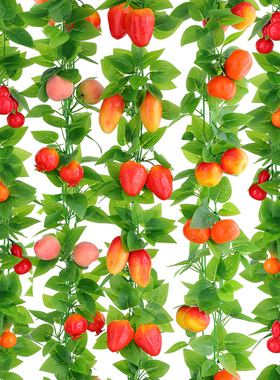 仿真水果藤条假花葡萄叶藤蔓吊顶装饰塑料花藤绿叶树叶子缠绕饭店