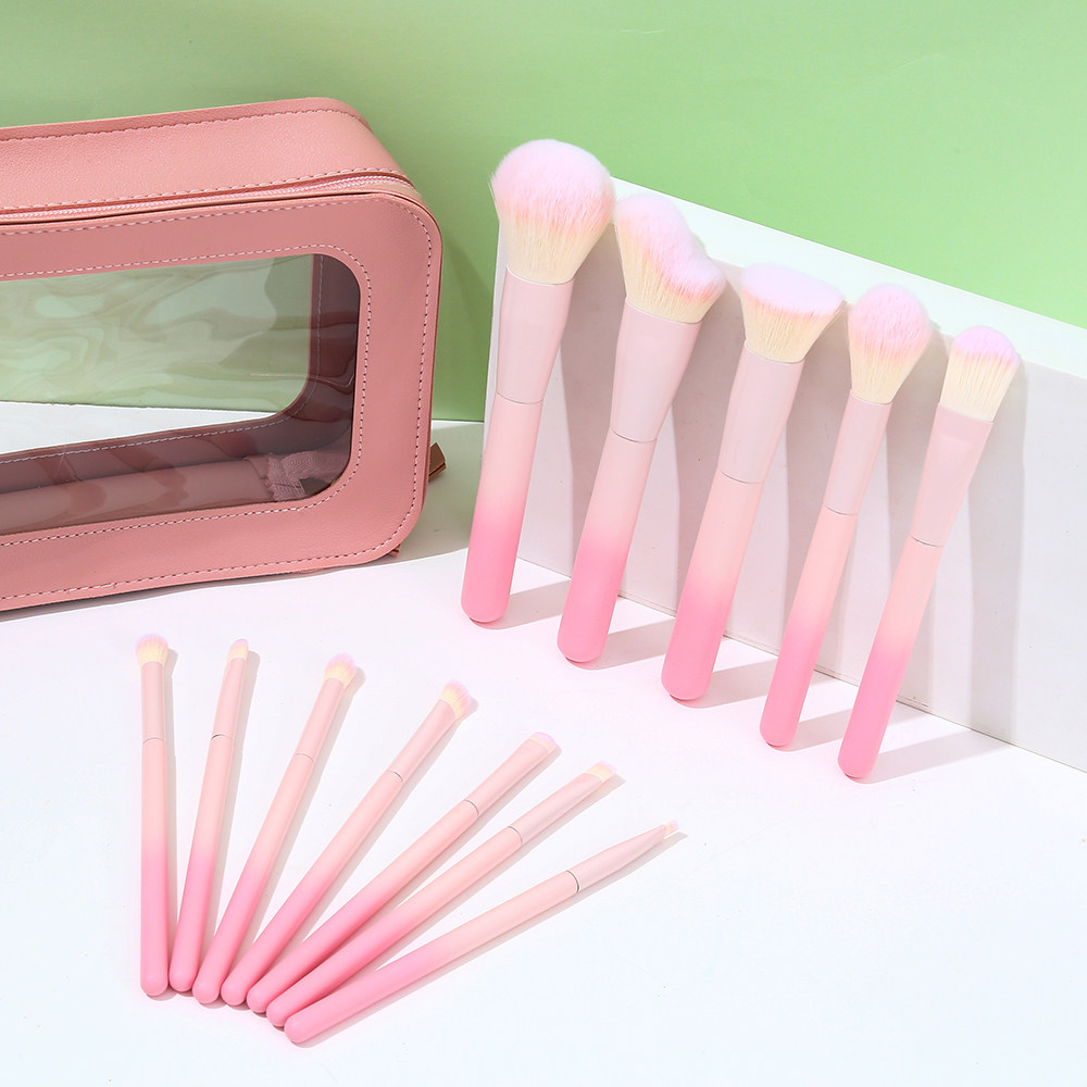 12支渐变粉色专业化妆刷套装多支眼影腮红刷散粉刷轮廓刷定妆刷