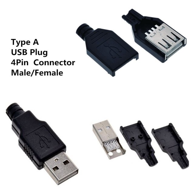 0 type a male female usb 4 pin plug socket conne