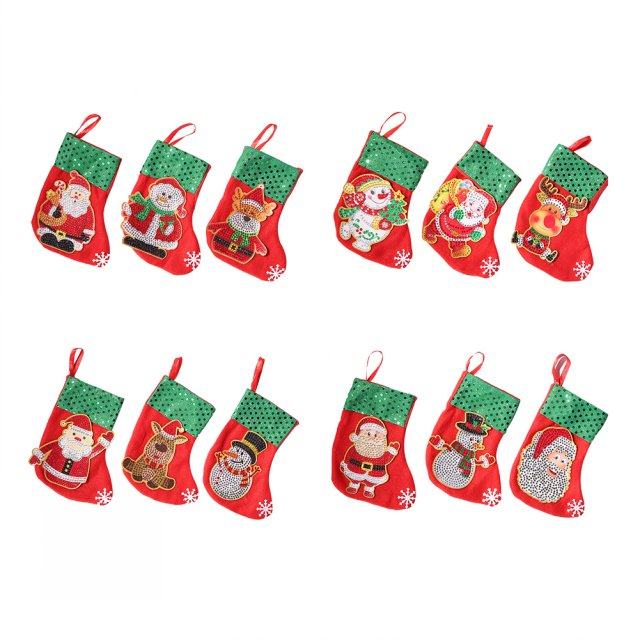 3pcs christmas stockings socks diy diamond painting christma