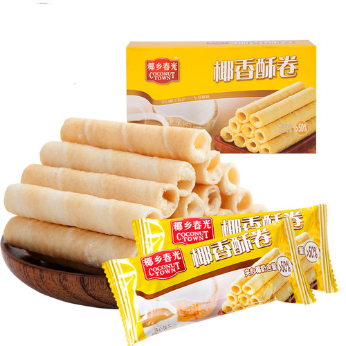 春光海南特产零食注心饼干香酥卷