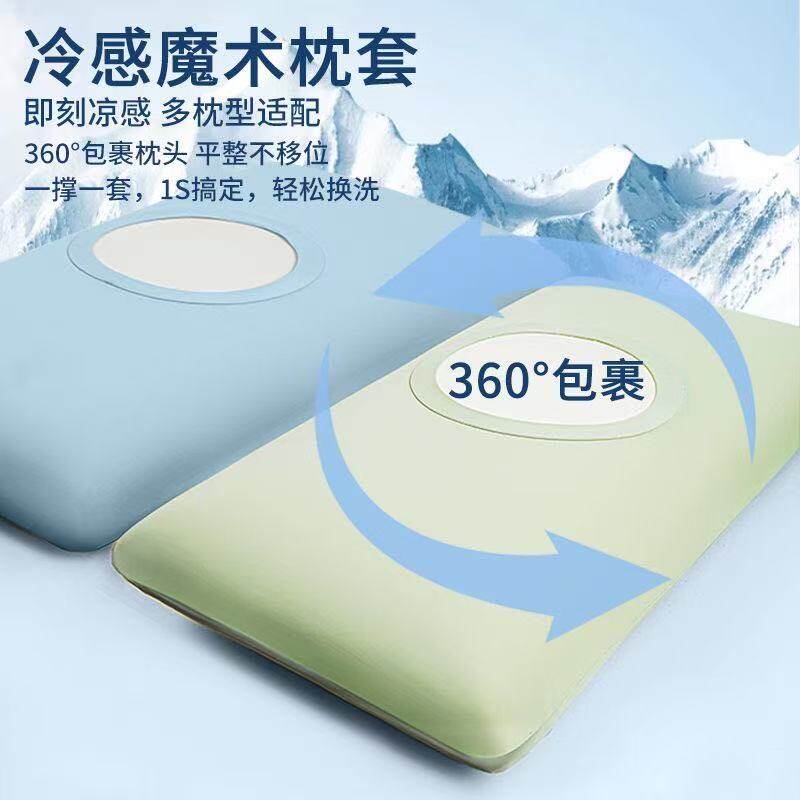 冰丝枕套记忆绵枕套大号夏季凉感枕芯内胆套星球慢回弹枕头套一对