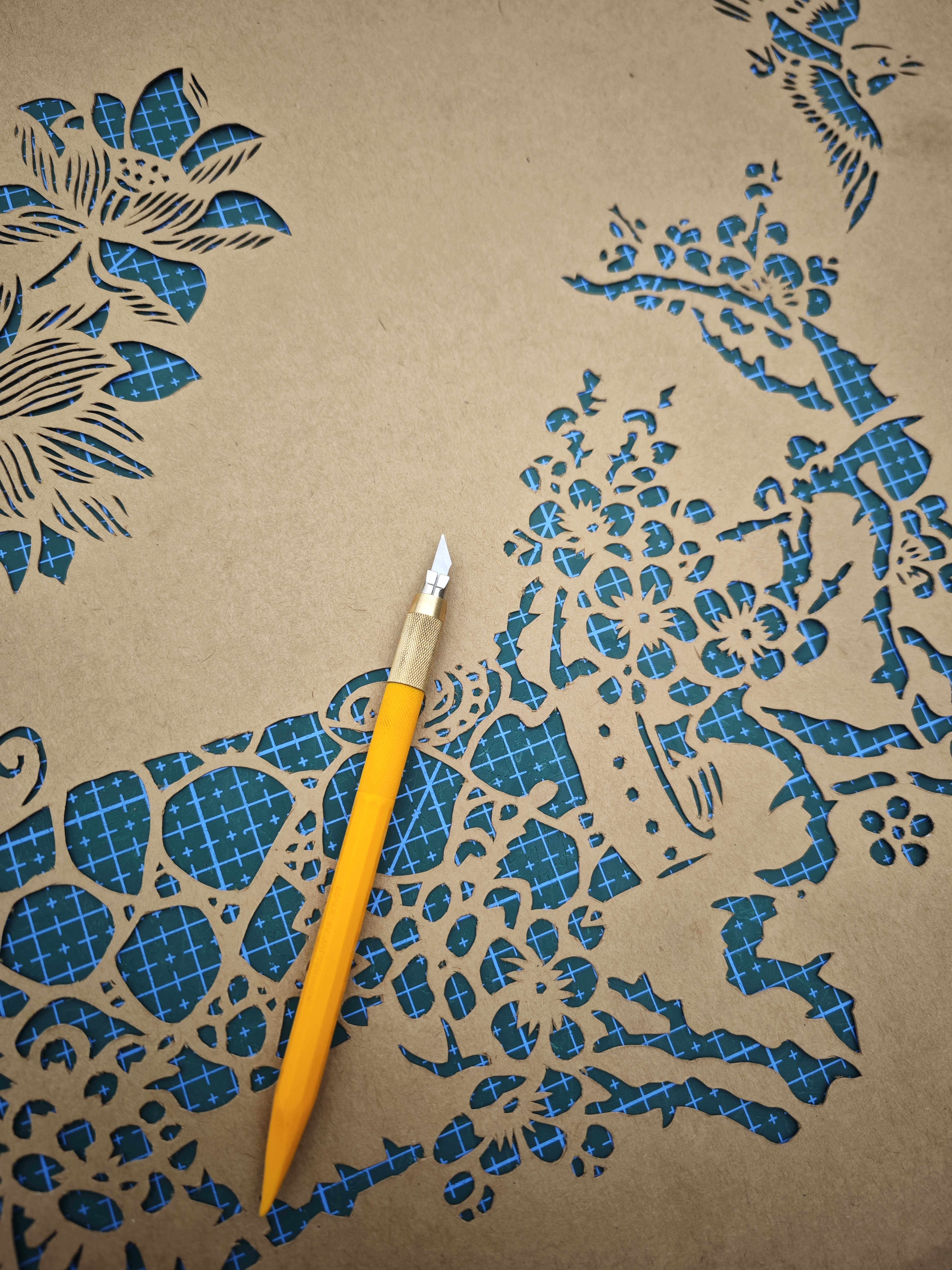 蓝染花布药斑布型糊染传统刻板学习材料非遗研学体验工具亲子活动