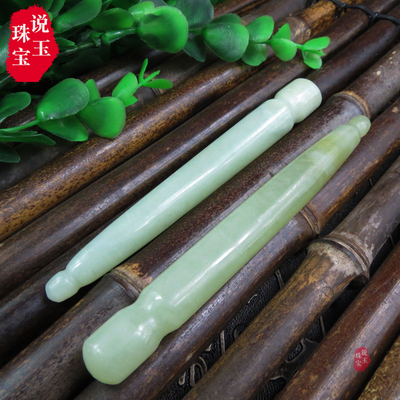 玉石岫玉穴位按摩棒点穴棒拨筋棒点穴笔经络拨经棒刮痧棒包邮