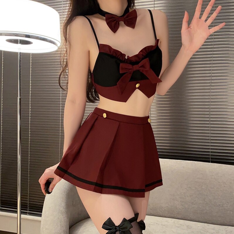 JK制服女纯欲风辣妹性感可爱校园套装夏天学院风超短百褶裙两件套