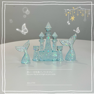 新品！水底鱼缸梦幻水晶城堡创意小摆件造景斗鱼水族布景装饰品