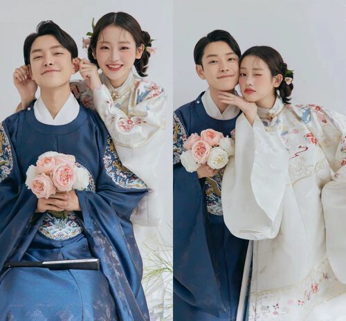 汉服情侣婚纱摄影写真服装复古