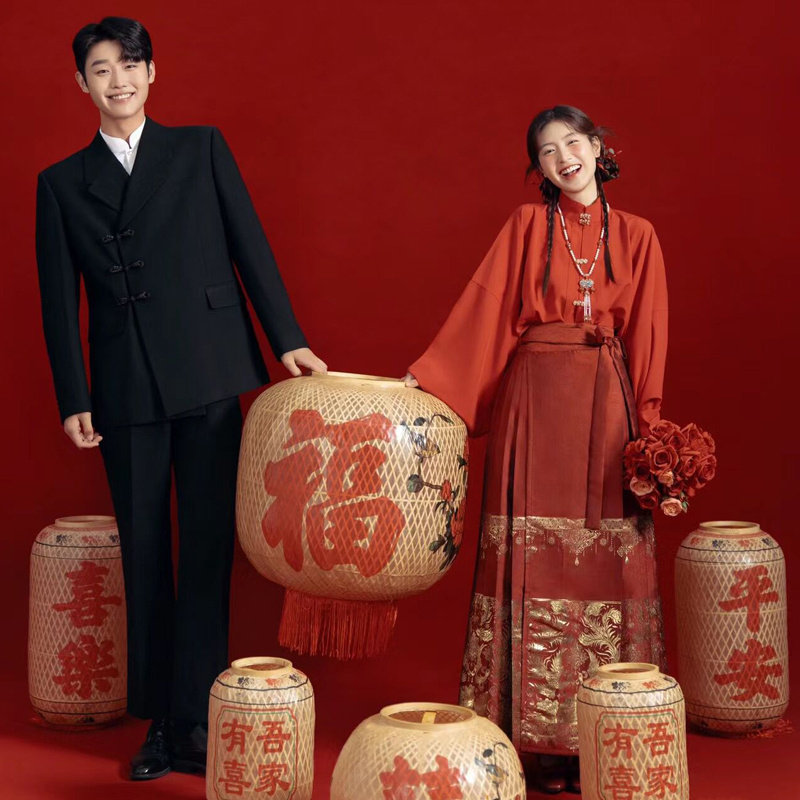 汉服马面裙套装敬酒订婚服装