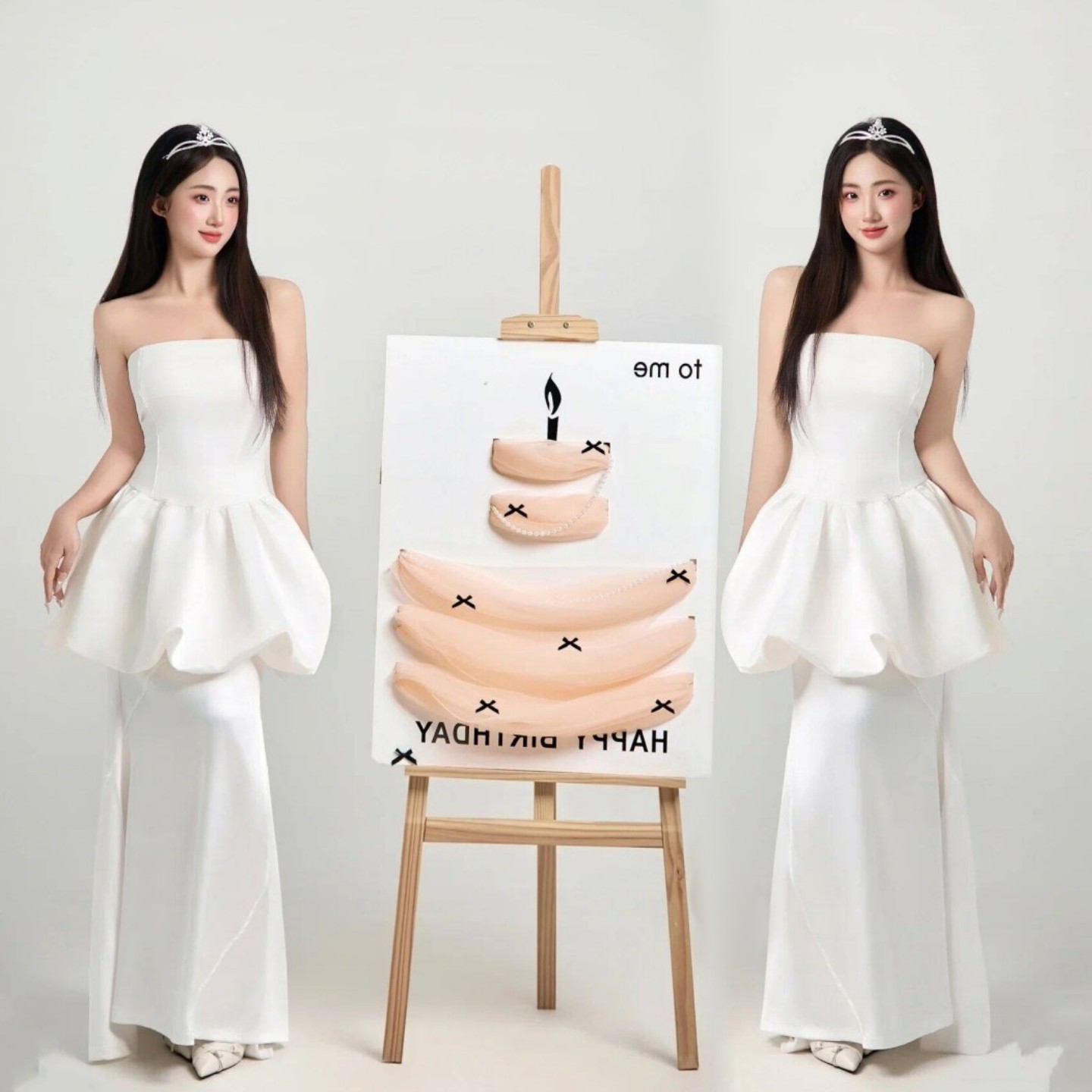 影楼新款韩系氛围感生日主题画报风少女拍照写真肖像艺术照摄影服