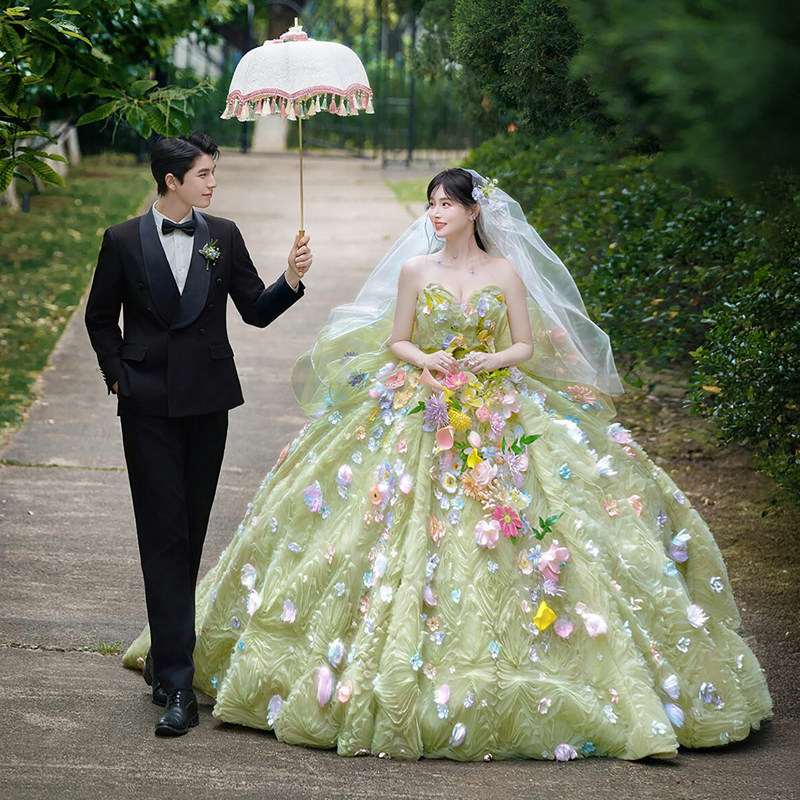 影楼主题服装森系新款法式轻婚纱
