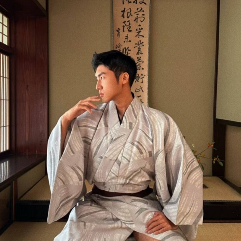 日本传统男士和服浴衣武士拍照写真日式剧本家居服日料服装套装