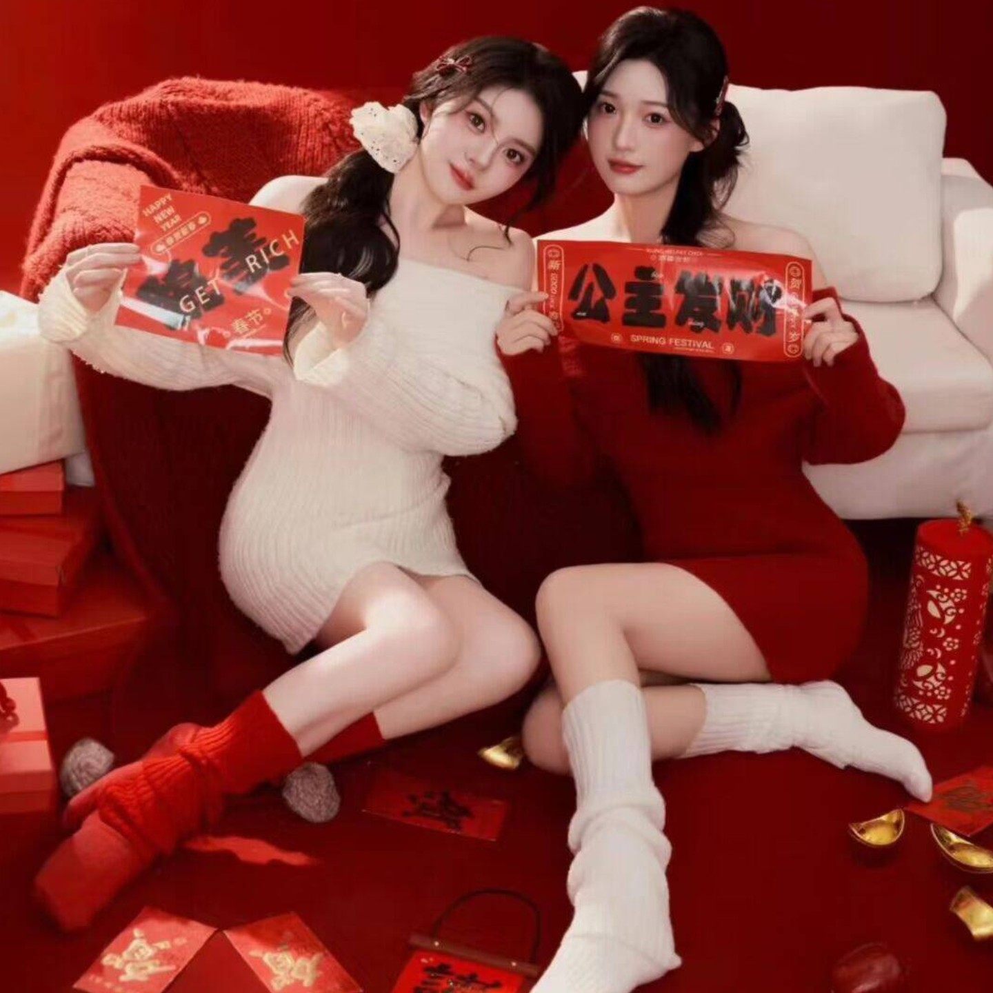 影楼新款个人写真室内拍照服装