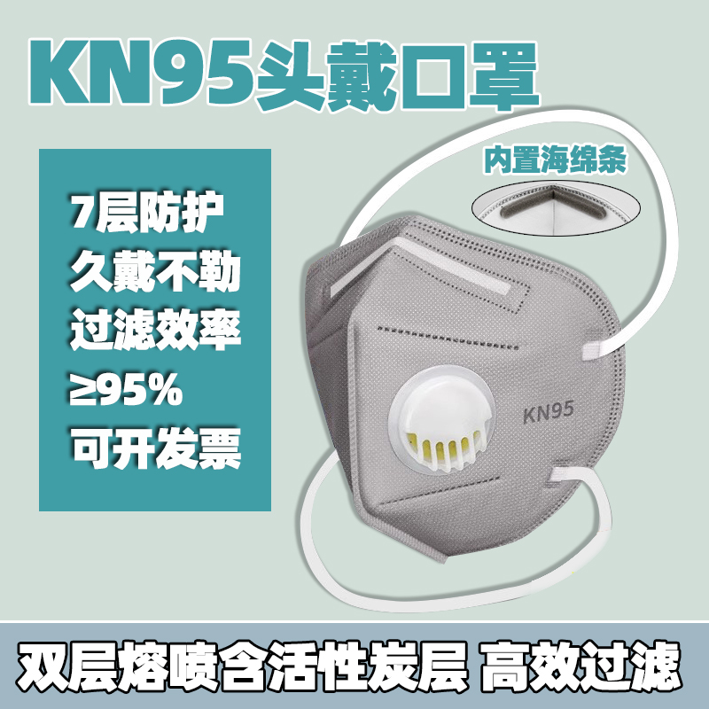 头戴式7层含活性炭口罩