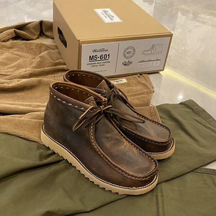 联名DR. 靴渐变爆裂纹鞋 SOLE手工鞋 工装 厚底袋鼠鞋 余文乐MADNESS