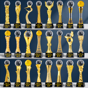 高尔夫水晶奖杯定制总杆净杆一杆进洞小鸟奖BB奖比赛冠军颁奖纪念