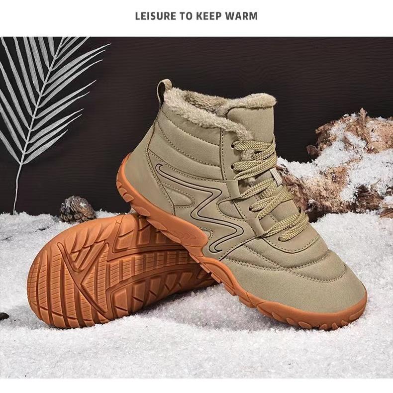 外贸新款男士加绒加厚东北雪地靴户外登山防滑鞋高帮保暖舒适款