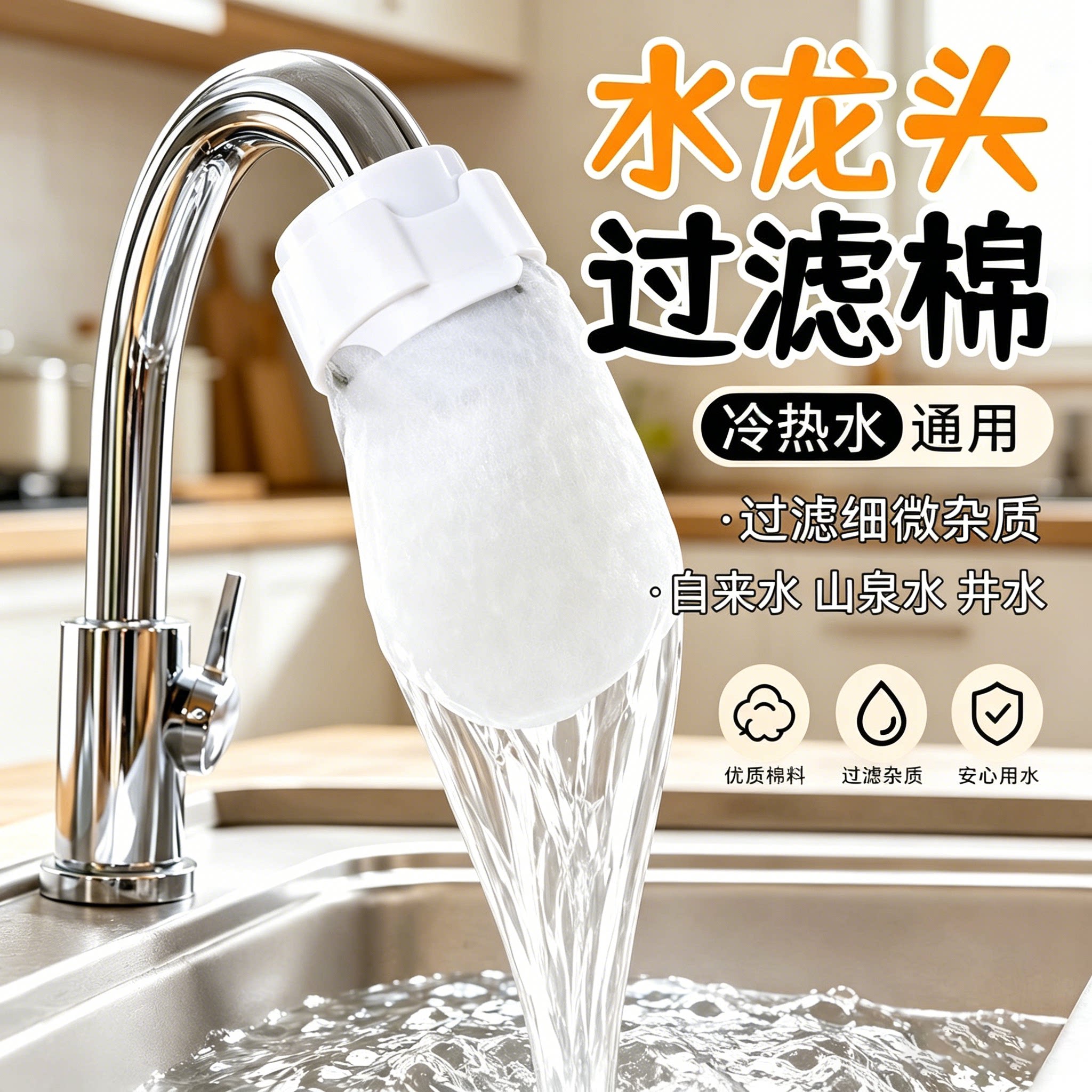 水龙头过滤棉袋过滤器家用食品级