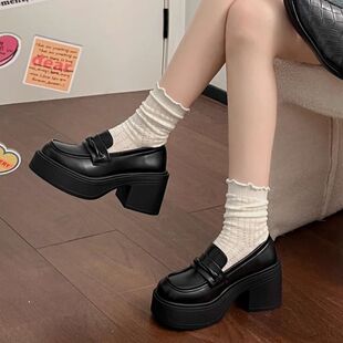 厚底增高乐福鞋 2026新款 女英伦风春季 日系jk制服高跟玛丽珍小皮鞋