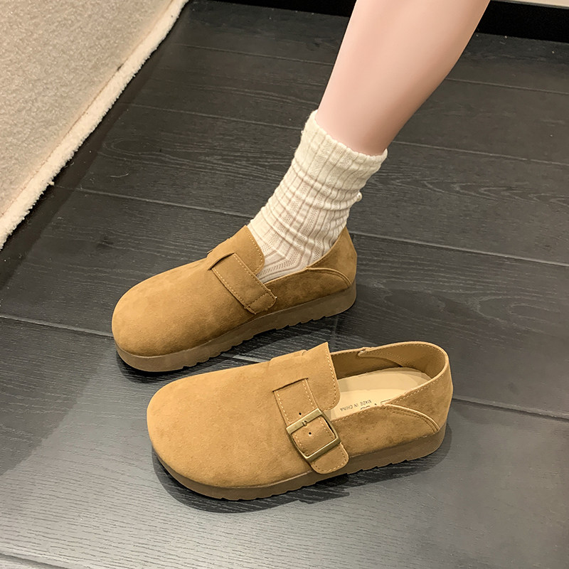 全包勃肯鞋女2025新款春秋一脚蹬两穿女鞋厚底豆豆鞋平底乐福单鞋,女鞋,勃肯鞋/软木鞋,淘宝优惠券,粉丝福利购,淘宝优惠卷