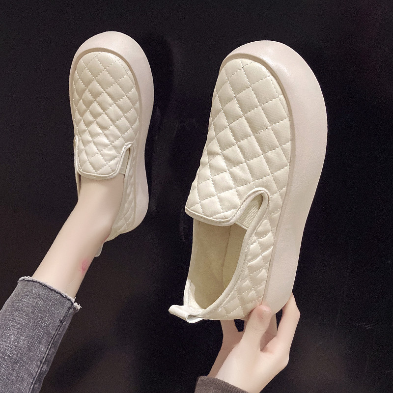 法式单鞋女春秋一脚蹬2025新款厚底办公室加绒保暖不累脚豆豆鞋子,女鞋,浅口单鞋,淘宝优惠券,粉丝福利购,淘宝优惠卷