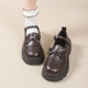 日系jk配裙子玛丽珍单鞋 棕色复古英伦风厚底小皮鞋 女2025春秋新款