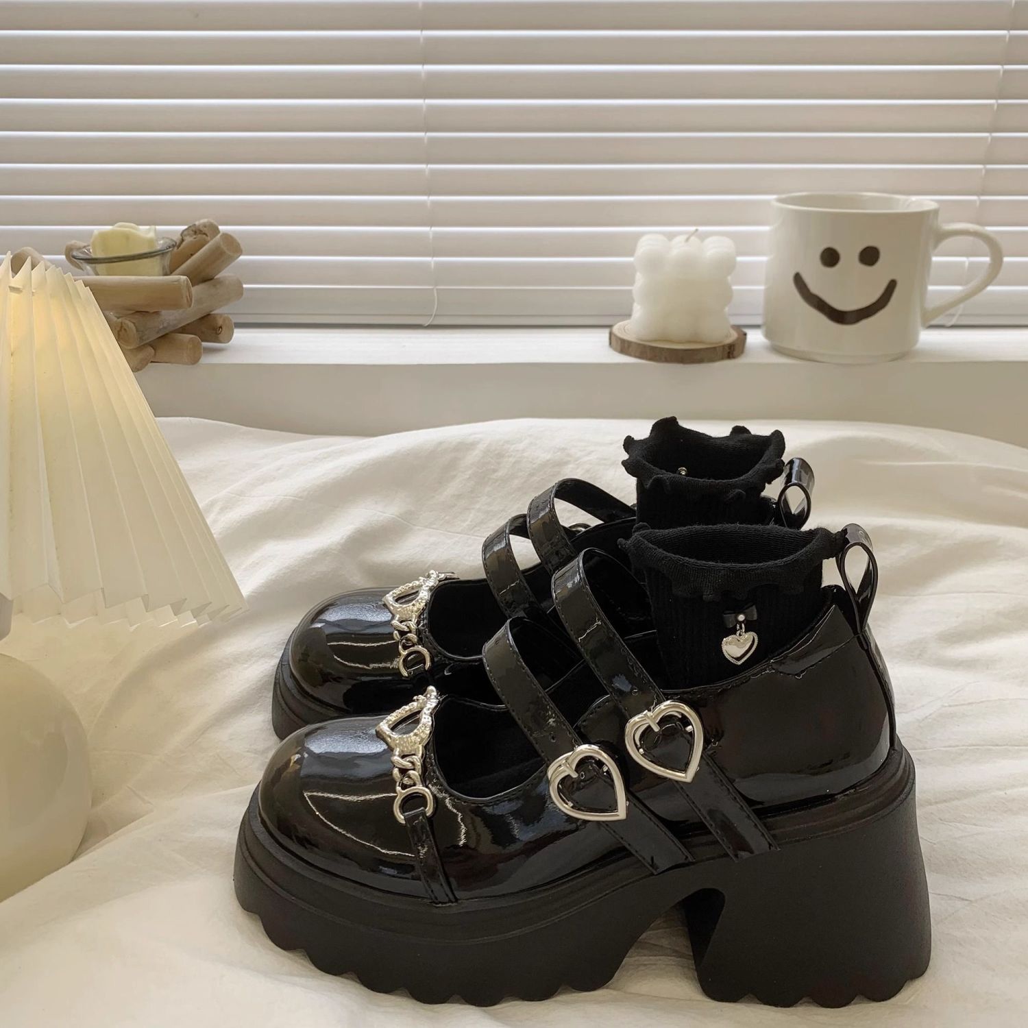 小众设计感甜酷爱心玛丽珍鞋2025年春秋新款仙女风厚底增高小皮鞋