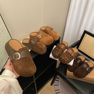 韩式休闲增高包头拖鞋女外穿2026秋季新款时尚百搭懒人一脚蹬拖鞋