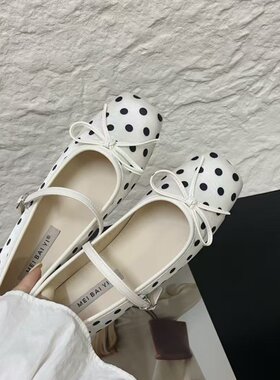 5CM内增高波点玛丽珍单鞋女款2026新款春秋小众配裙子法式小皮鞋