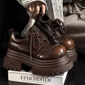 英伦风小皮鞋 厚底乐福鞋 单鞋 春秋季 黑色jk增高日系复古 女2026新款