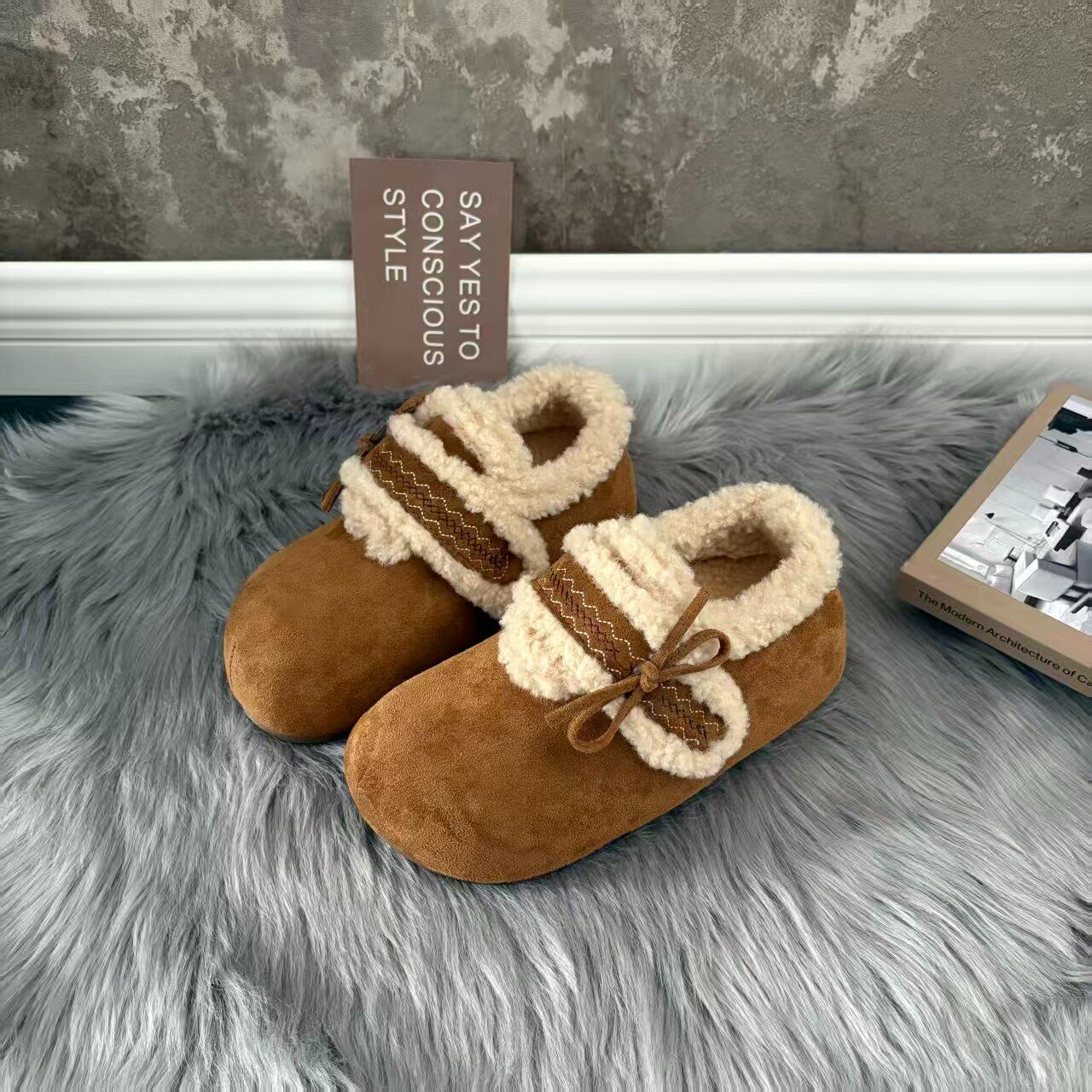 厚底加绒勃肯鞋女2025新款冬季内增高毛绒棉鞋加厚保暖毛毛雪地靴,女鞋,勃肯鞋/软木鞋,淘宝优惠券,粉丝福利购,淘宝优惠卷