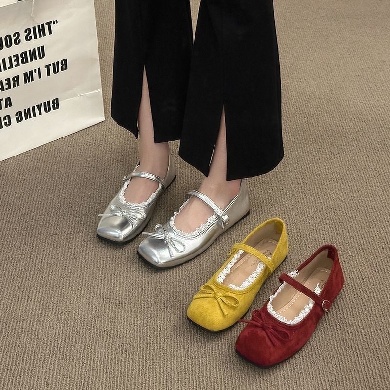 2025年新款一字扣带玛丽珍鞋平底单鞋女法式奶奶鞋赫本风芭蕾舞鞋,女鞋,浅口单鞋,淘宝优惠券,粉丝福利购,淘宝优惠卷