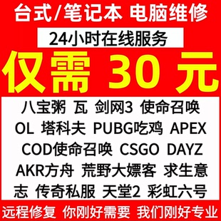 电脑机器维修LOL穿越火线APEX逆战未来CF塔科夫码 无畏契约过炸鱼