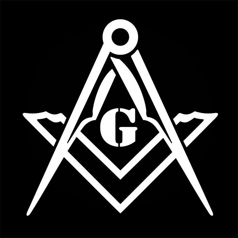 防水反光汽车贴纸世界神秘组织自由石匠美生会a180共济会圆规曲尺