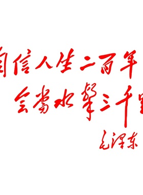 防水汽车贴纸毛泽东红色语录C155自信人生二百年会当水击三千里
