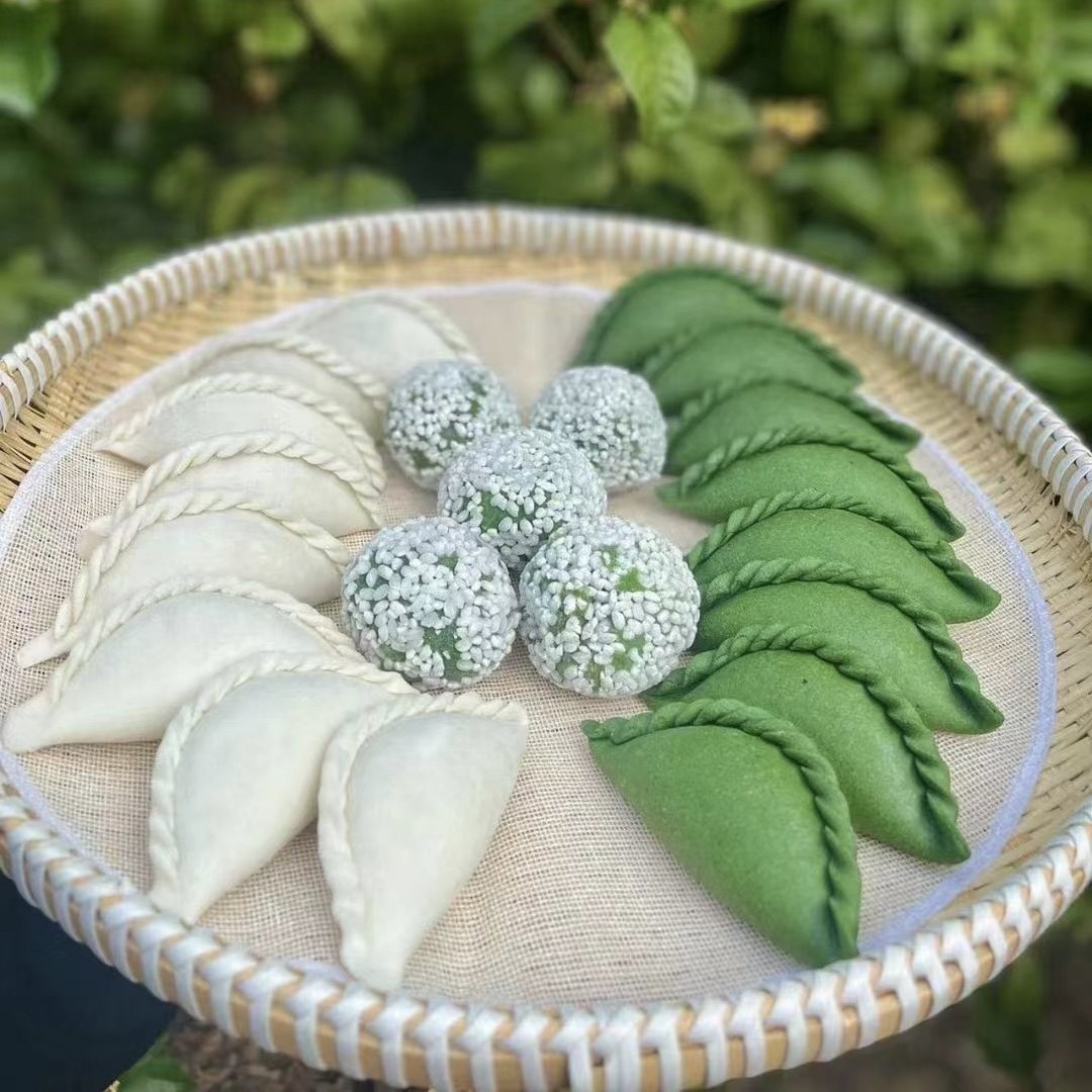 诸暨特产清明果艾饺艾果青明果咸菜豆腐馅豆沙馅雪团传统小吃十个