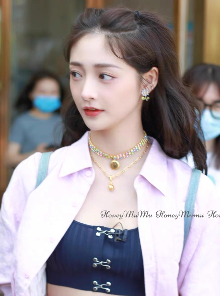 MuMu*周洁琼鞠婧祎同款锆石甜美小雏菊花朵 耳环/耳夹 轻奢小众银