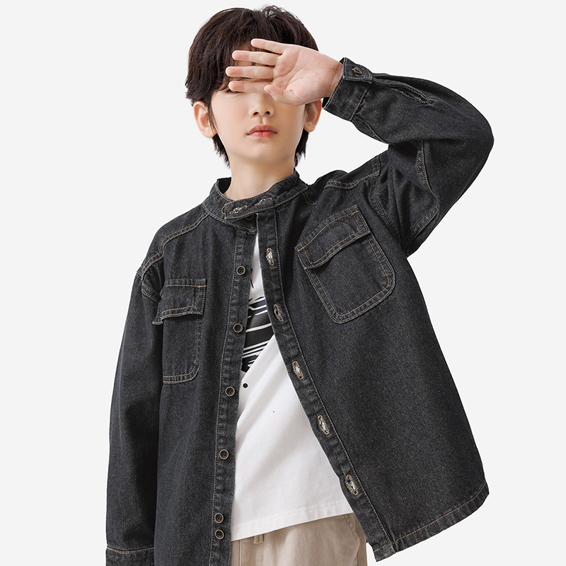 纯一良品男童小立领牛仔外套春秋