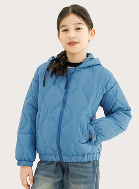 纯一良品冬装女童简洁羽绒服连帽