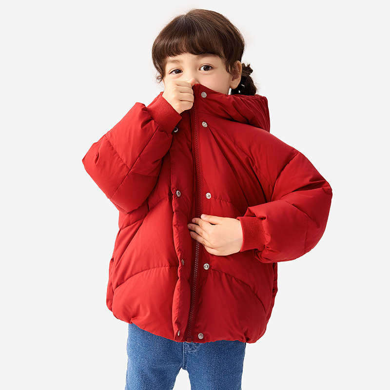 纯一良品童装女童羽绒服女孩秋冬新款中小童三防保暖中长款外套潮