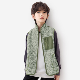 纯一良品2025秋装男童针织马甲 中大童立领无袖背心 小孩拉链衫潮