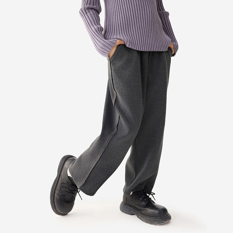 【加绒】纯一良品女童厚针织休闲裤宽松 小孩暖暖长裤秋冬3-10岁