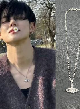 崔然竣同款星球环扣项链男女时尚