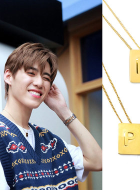 方块黄金色情侣锁骨链bkpp同款