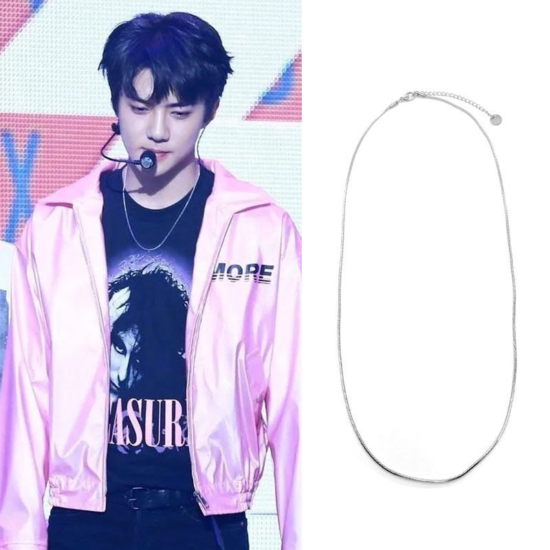 EXO 吴世勋同款软骨钛钢项链男女简约百搭个性毛衣链不掉色防过敏