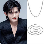 吾岸樊霄云旗同款 扁面细项链男女简约百搭锁骨颈链钛钢防水不掉色