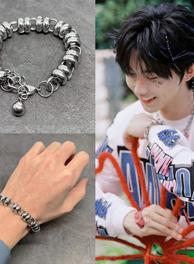 马嘉祺同款圈扣相伴手链环镯钛钢