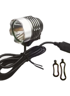 自行车前灯USB充电T6强光手电筒山地车前灯防水单车配件夜骑灯