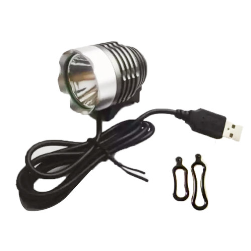 自行车前灯USB充电T6强光手电筒山地车前灯防水单车配件夜骑灯