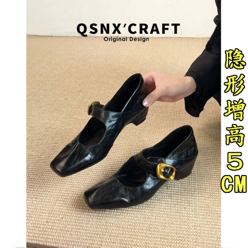 法式复古方头玛丽珍鞋女2026新款